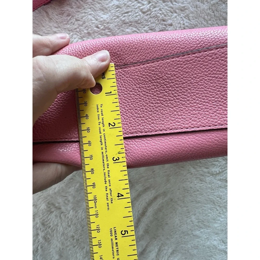 Kate Spade Pink Leather Crossbody Bag Minimalist Small Purse Dome Adj Strap